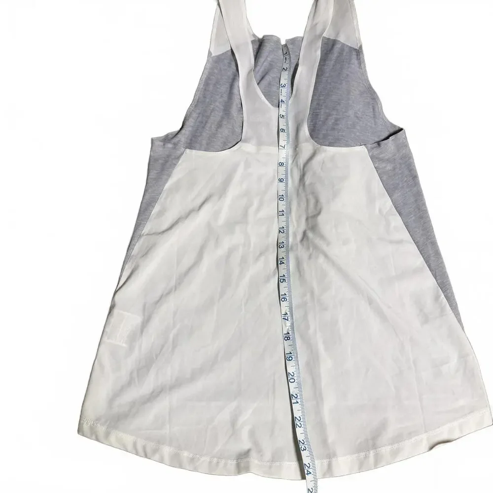 NIKE Dryfit Loose fit White/Grey racer back light weight training top. SZ XS - Picture 6 of 7